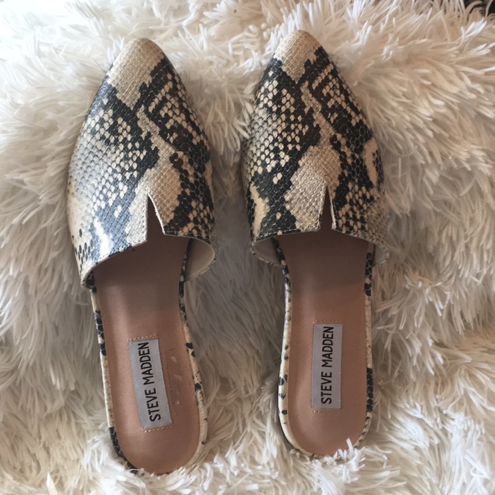 Steve Madden snakeskin mules